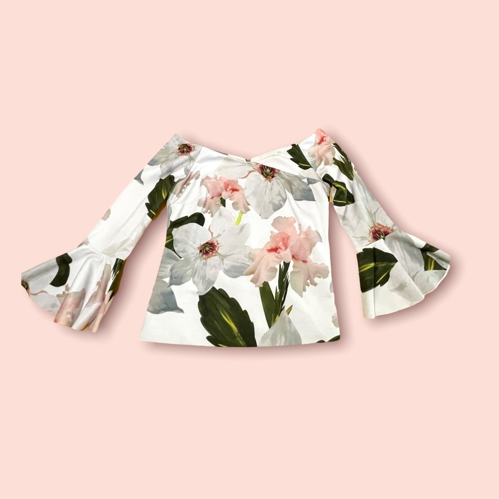 Ted Baker VELEITA Chatsworth Bloom Bell Sleeve Top